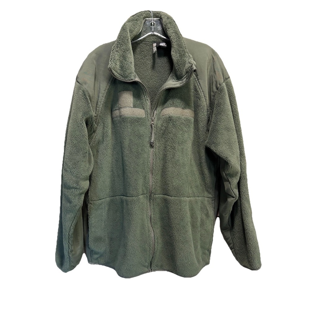 Polartec‎ Green Fleece Military Jacket Unisex Pockets Collar Size See Measures